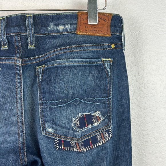 Lucky Brand Zoe Straight Leg Patch Design Jeans 2 - Picture 7 of 10